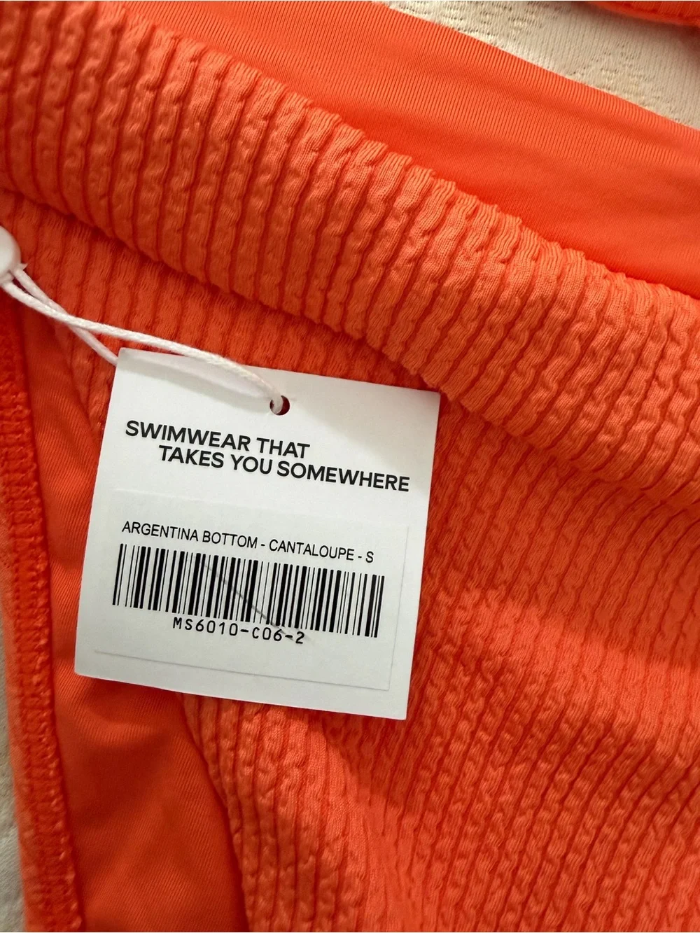 Monday Swimwear Bright Orange Ribbed Underwire Bikini